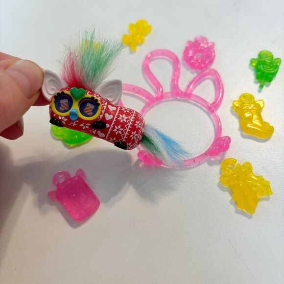 Christmas Long Furby Mini Figure and Keychain Clip with Charms - Picture 2 of 3
